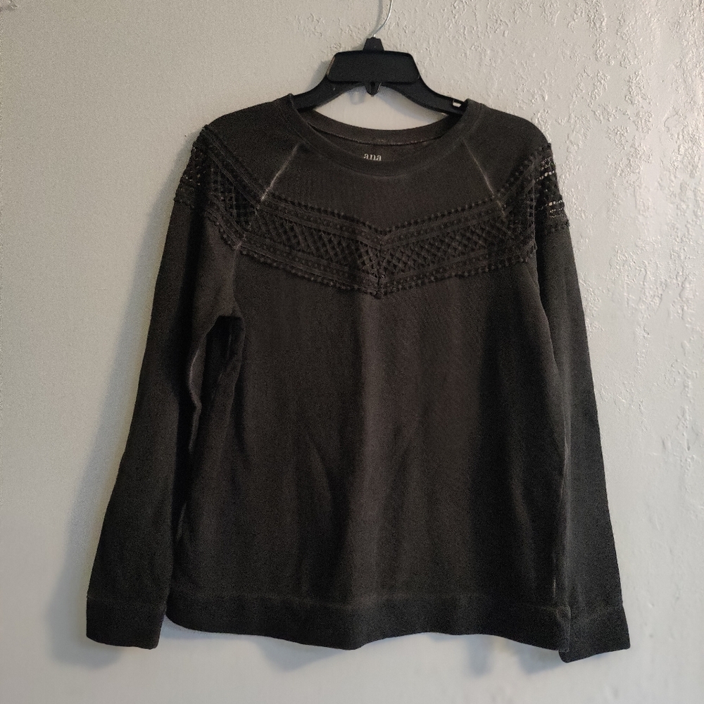A.N.A. Gray Wash Lace Trim